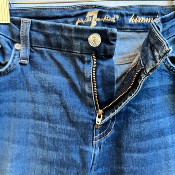 7 For All Mankind Kimmie crop denim jeans Sz 30 - Picture 4 of 13